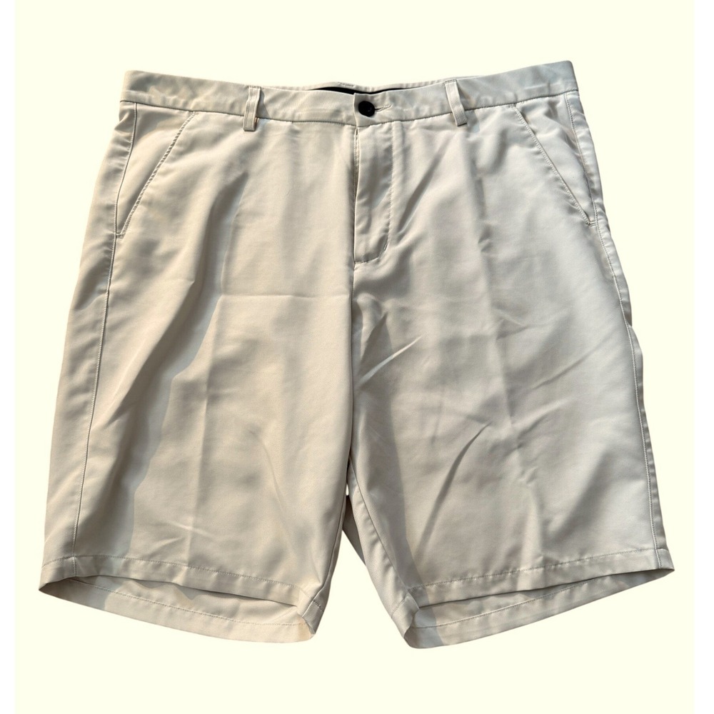 Tek Gear Shorts Mens 38 Beige Golf Performance Flat Front Polyester Sport